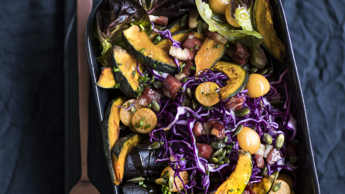 Insalata di zucca e cavolo rosso