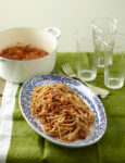 Linguine al ragù di soia e funghi shiitake