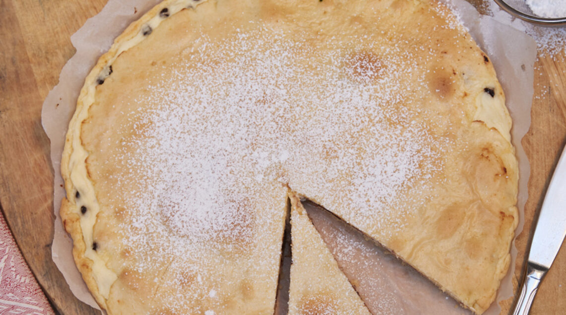 Torta di ricotta e gocce di cioccolato