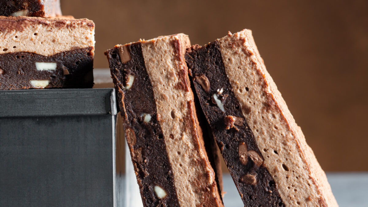 Rettangoli al gianduia con mousse al cioccolato