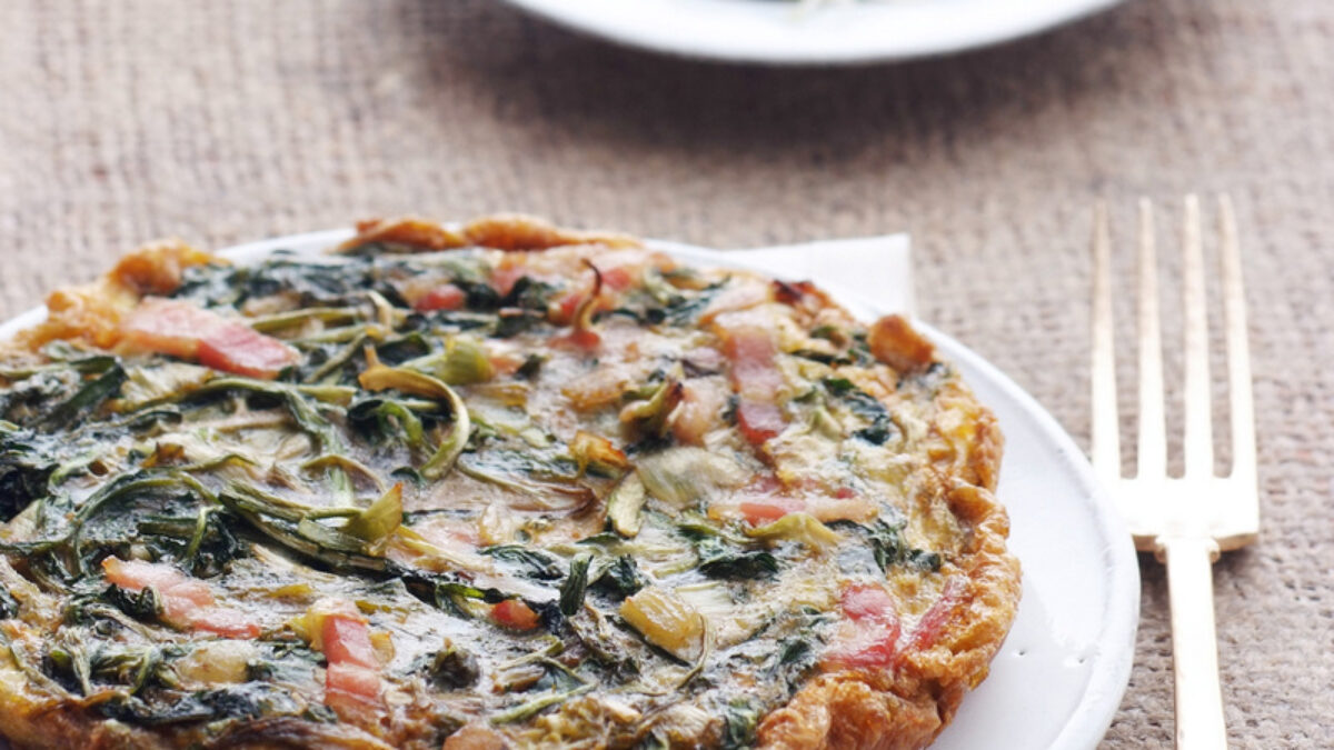 Frittata di tarassaco e pancetta