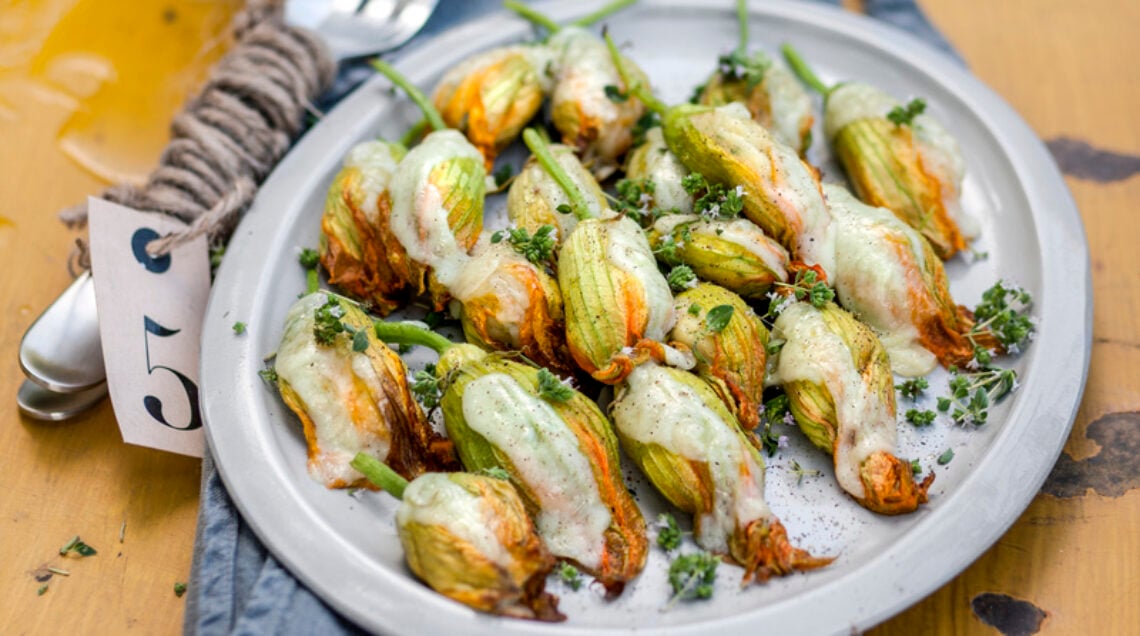 Fiori di zucca con brustenga di patate