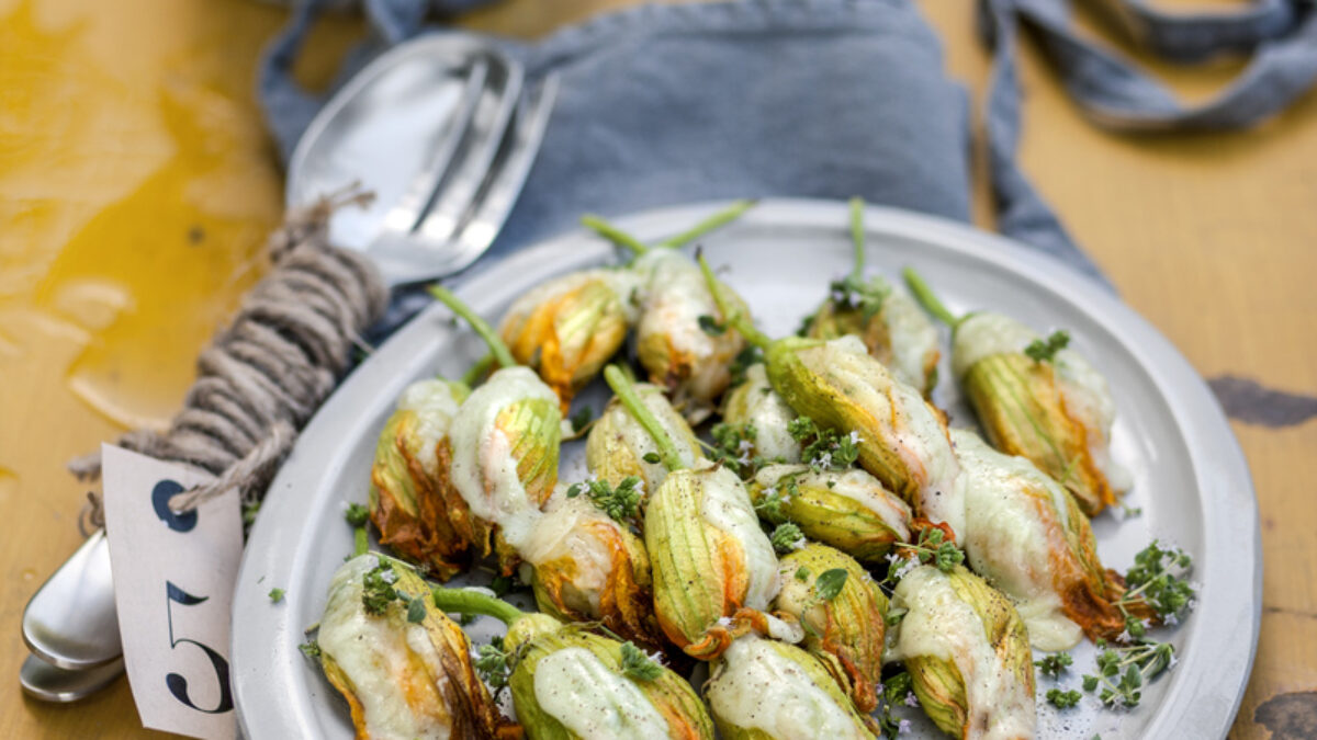 Fiori di zucca con brustenga di patate