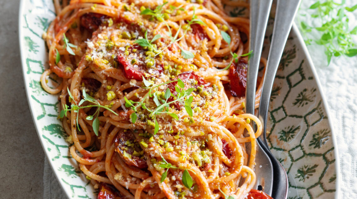 Crema di pomodoro corbarino arrostito con spaghetto di Gragnano