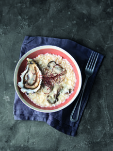 Ostriche sul risotto allo spumante