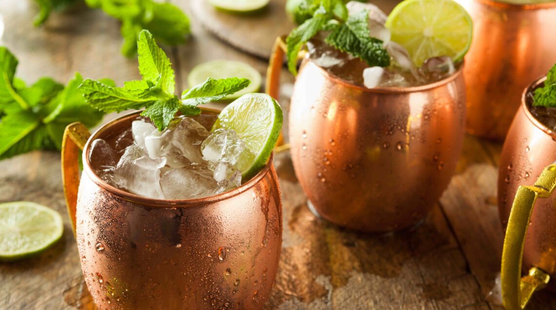 Icy Cold Moscow Mules with Ginger Ale and Vodka