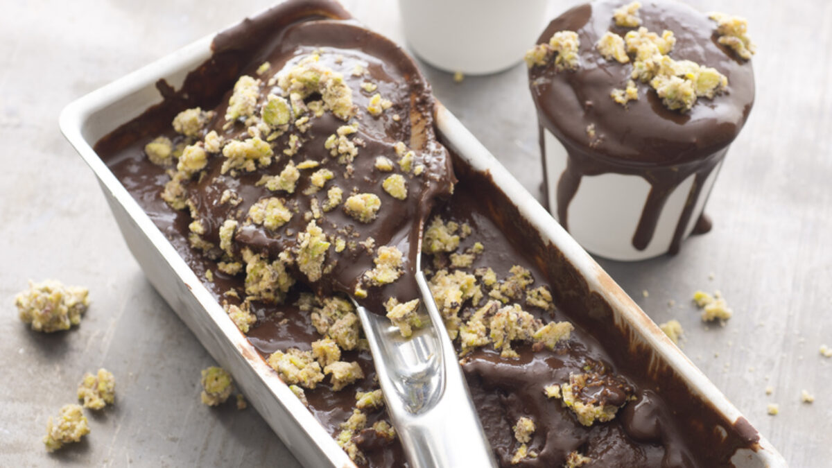Gelato fondente all’acqua con pistacchi