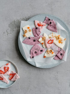 Snack gelato con cereali, frutta e semi di chia