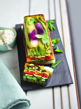 Verdure estive in gelatina con spuma di robiola