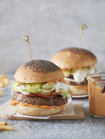 hamburger pomodoro e stracciatella