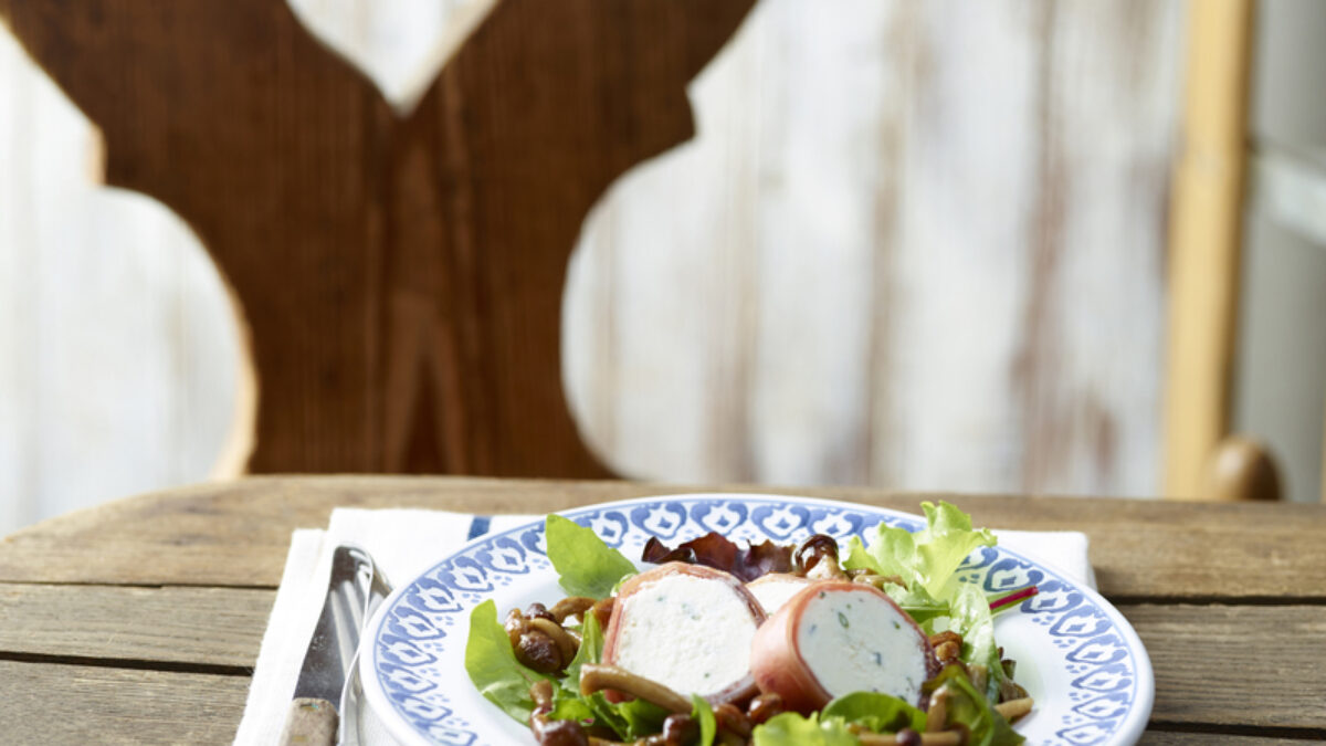 Rotolo di speck con ricotta e funghi