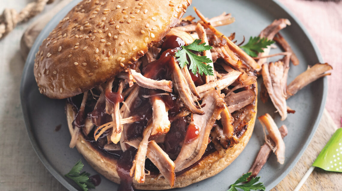 Pulled pork con salsa barbecue