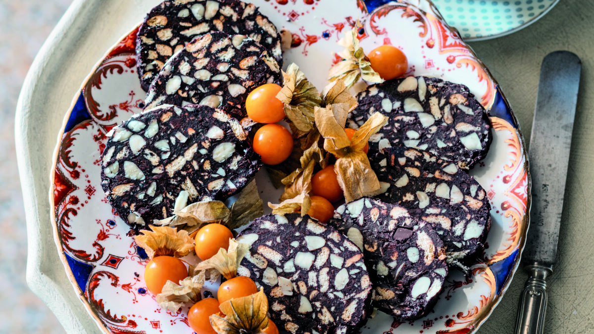 Salame dolce di cioccolato alle mandorle