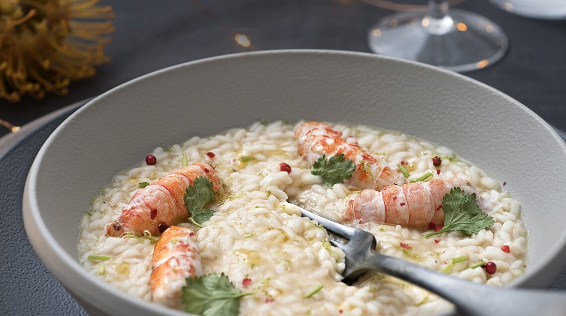 Risotto con gli scampi al profumo di lime