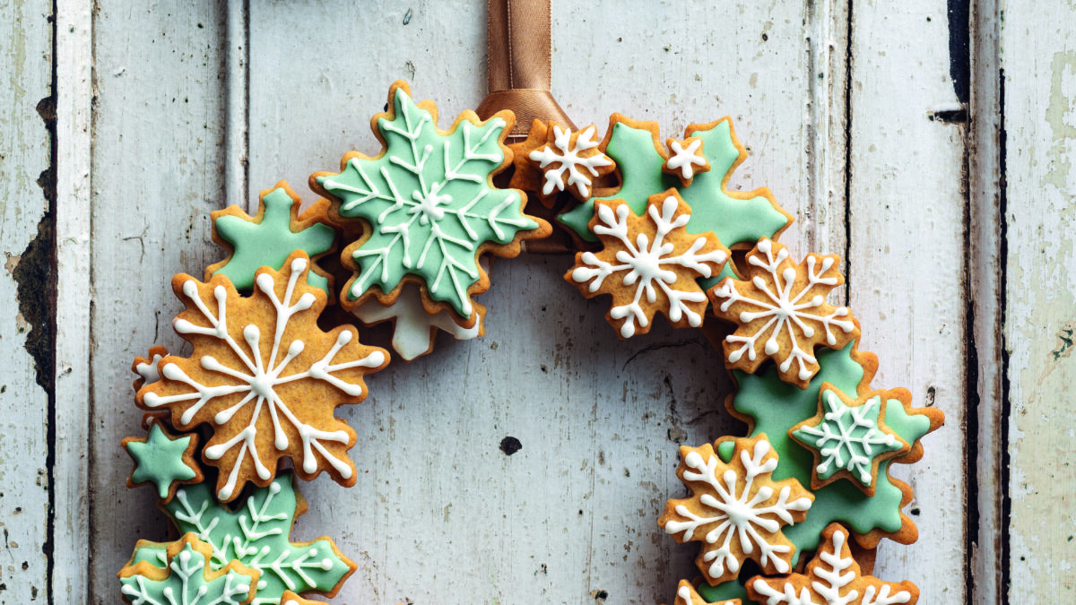 Ghirlanda di biscotti glassati
