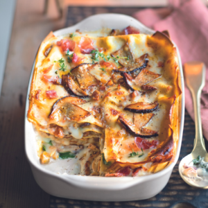 Lasagne con porcini, castagne e culatello