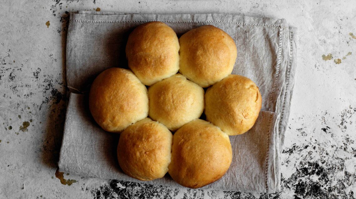 Neapolitan salty filled buns, called "danubio"