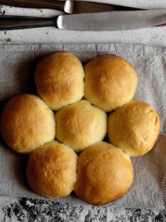 Neapolitan salty filled buns, called "danubio"