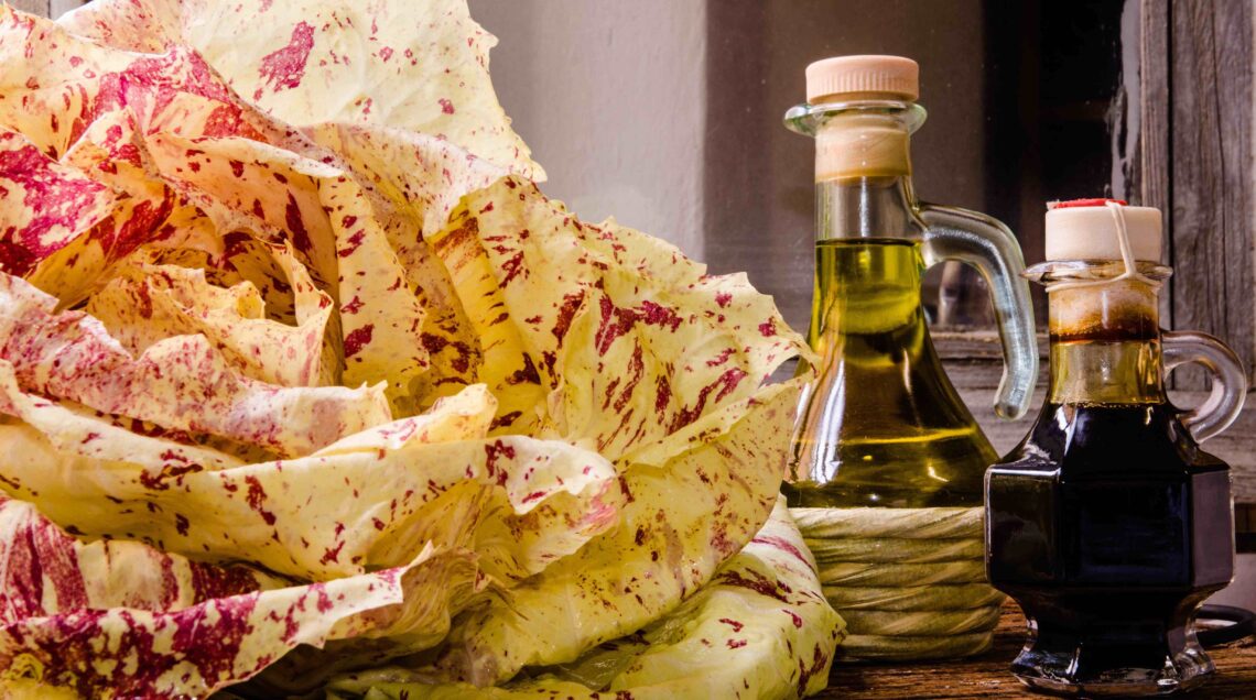 Radicchio variegato di Castelfranco Igp with oil and vinegar