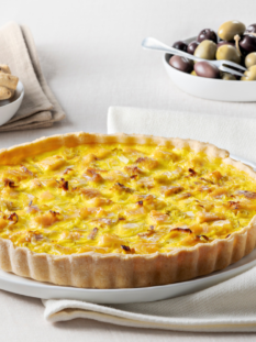 Quiche con trota affumicata allo zafferano