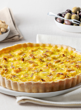 Quiche con trota affumicata allo zafferano