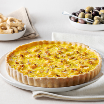 Quiche con trota affumicata allo zafferano