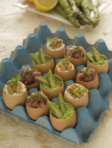 gusci di uovo ripieni di sfiziosità