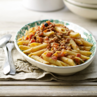 Pennette al ragù di seitan o strascicate