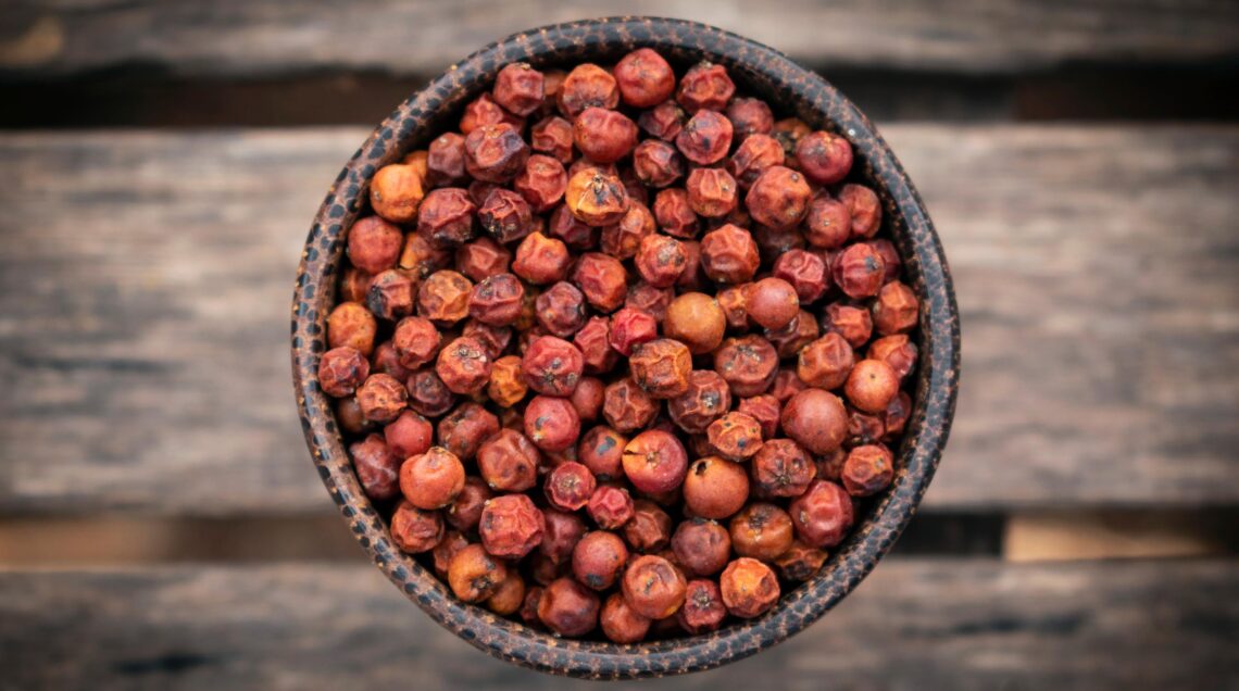 Kampot dried red peppercorns Cambodia