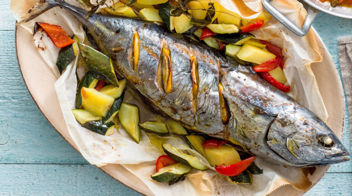 Tombarello al forno con le verdure