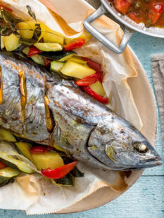 Tombarello al forno con le verdure