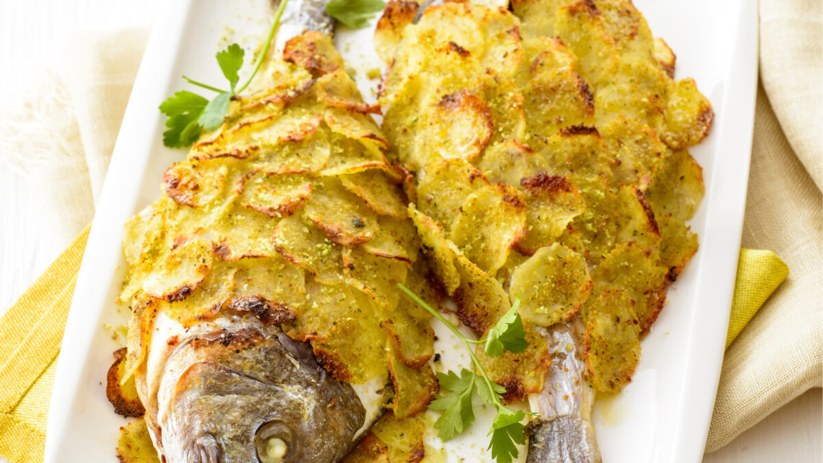 Orata in crosta di patate