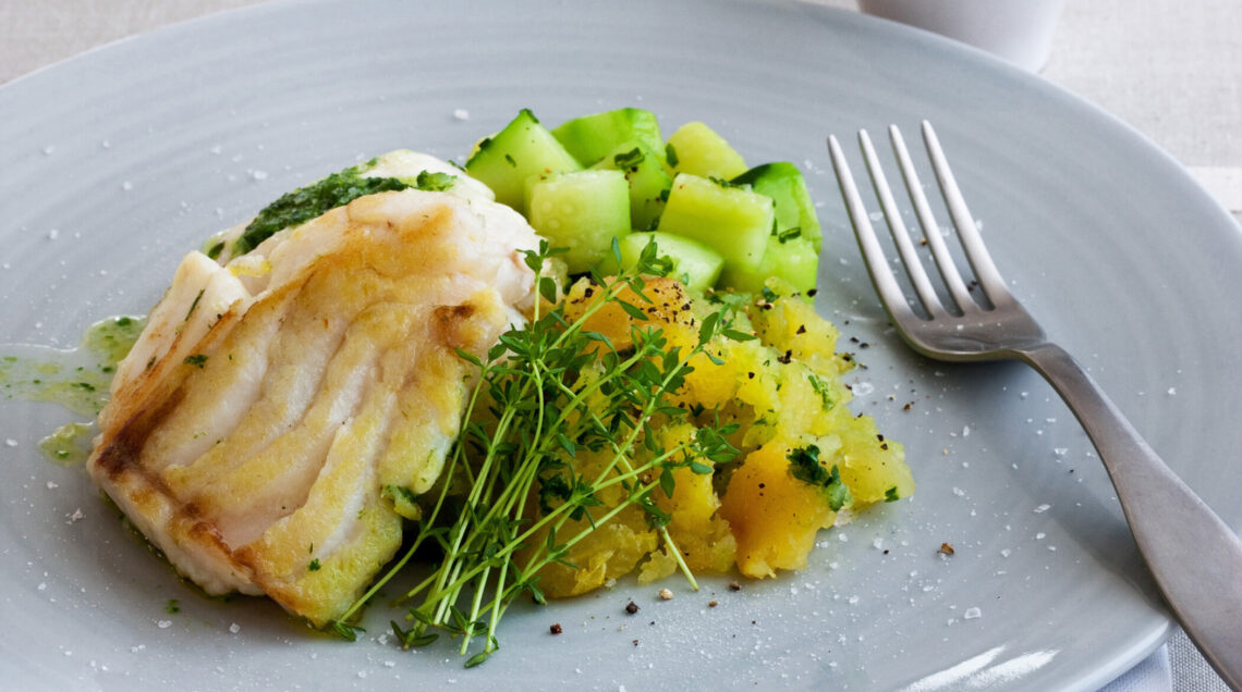 Filetto di pesce alla fonduta di erbe