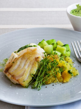 Filetto di pesce alla fonduta di erbe