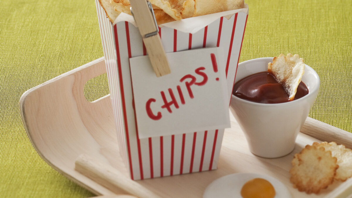 Chips croccanti e finto ketchup