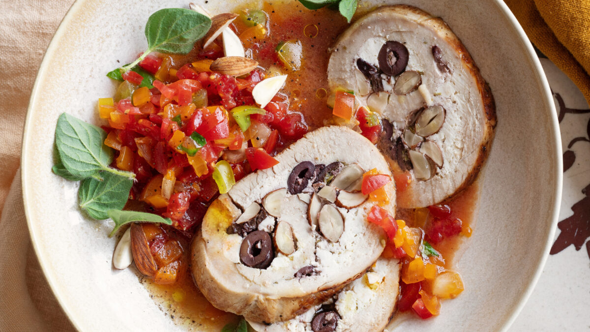 Tacchino alla ricotta affumicata con olive