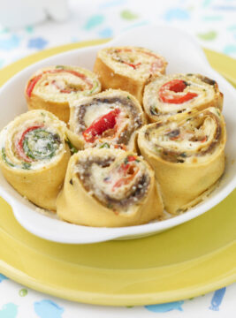 Girelle colorate di crespelle gratinate