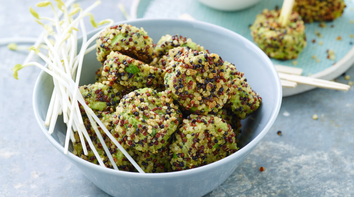 Polpette di quinoa, edamame e salsa umeboshi