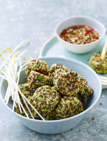 Polpette di quinoa, edamame e salsa umeboshi