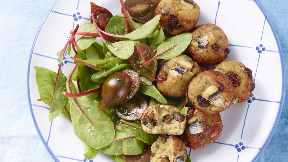 Polpette di sarde con verdure