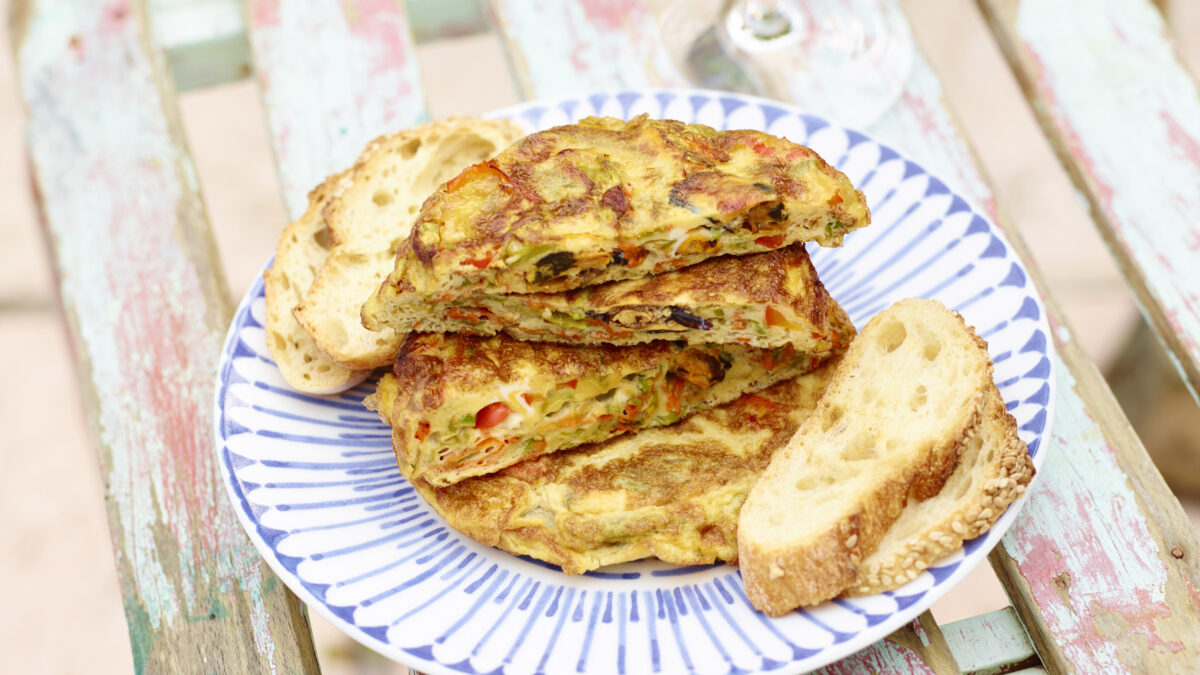 Mini tortillas da aperitivo con cozze e fiori di zucca