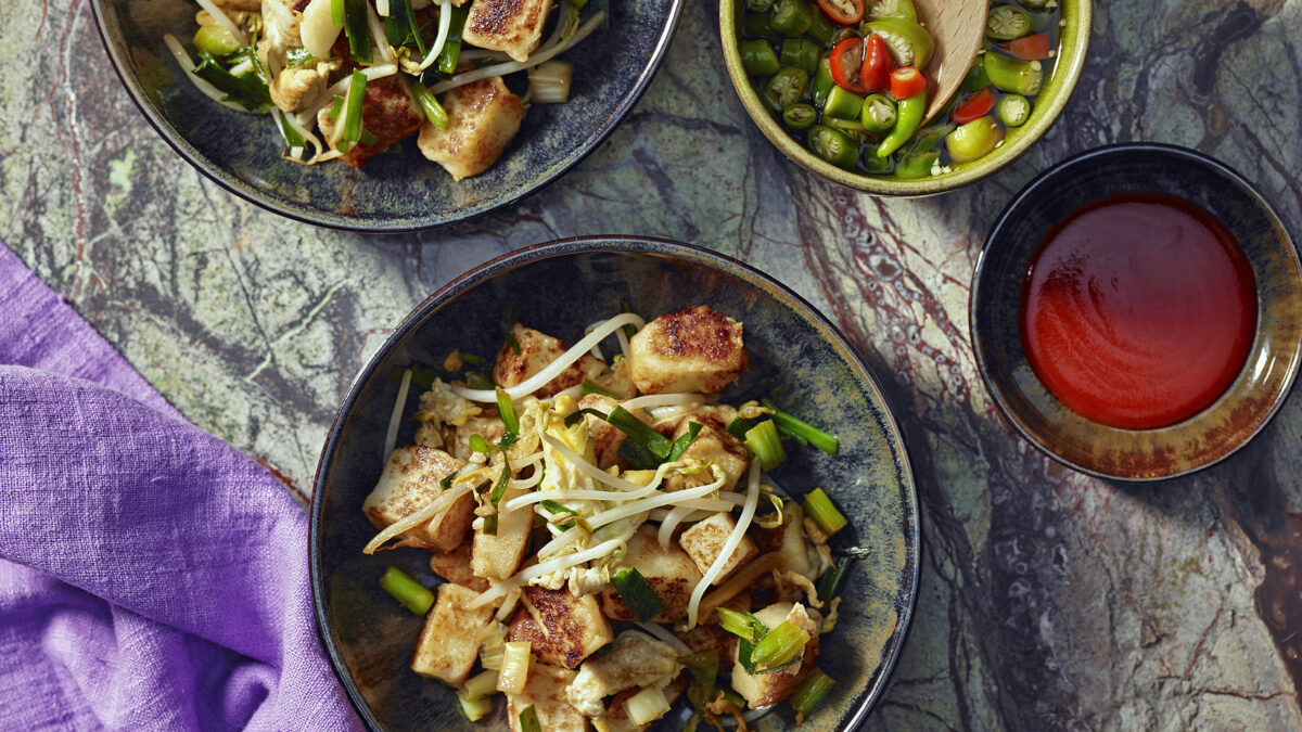 Sformato di daikon saltato con germogli