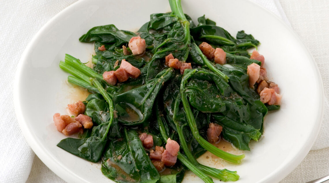 Spinaci saltati alla pancetta