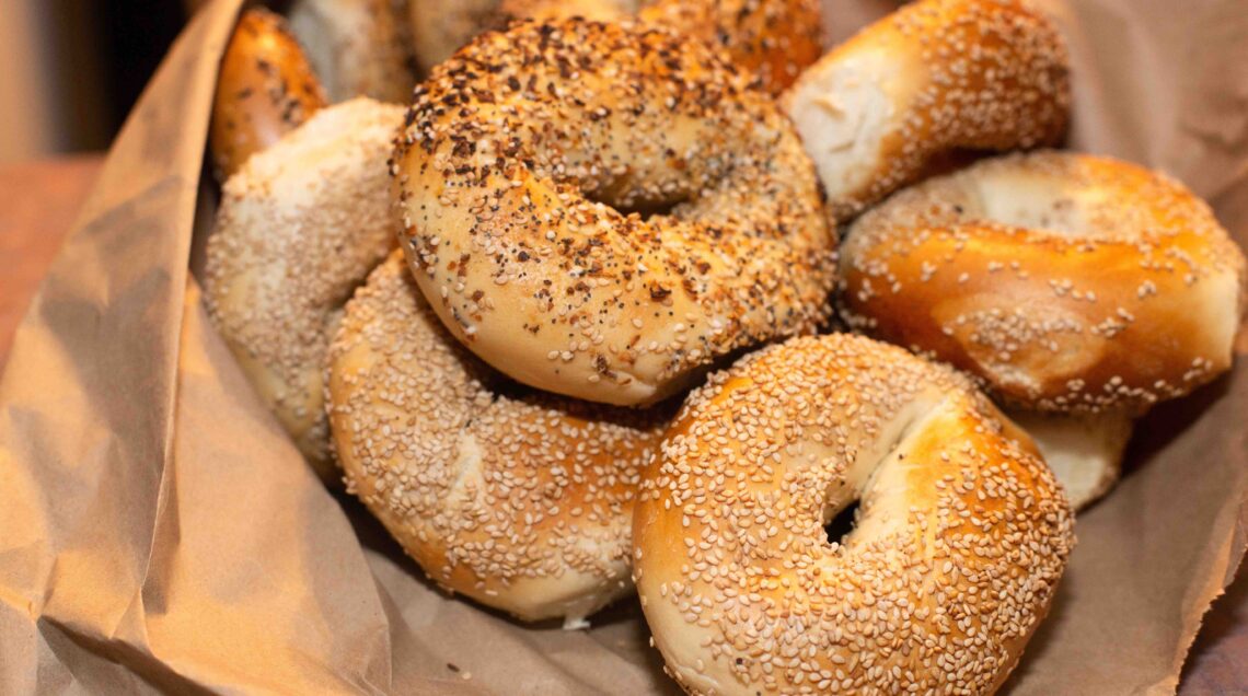 New York Style Bagels with seeds
