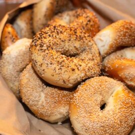 New York Style Bagels with seeds