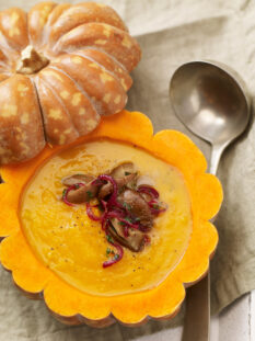 Crema di porri e zucca con i porcini