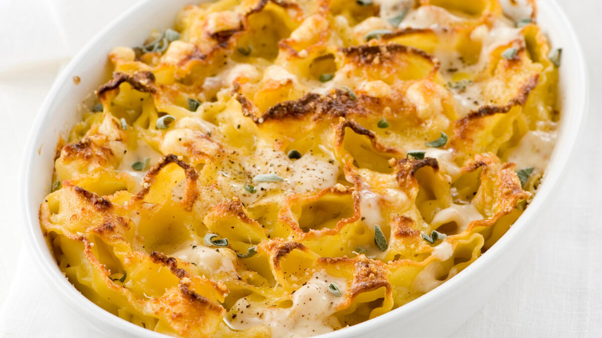 Pasta gratinata con la fontina