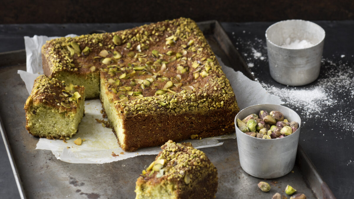 Torta di pistacchi e ricotta di pecora