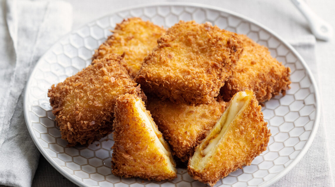 Provolone piccante in carrozza con marmellata di mandarini