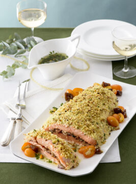 Salmone in crosta di mandorle